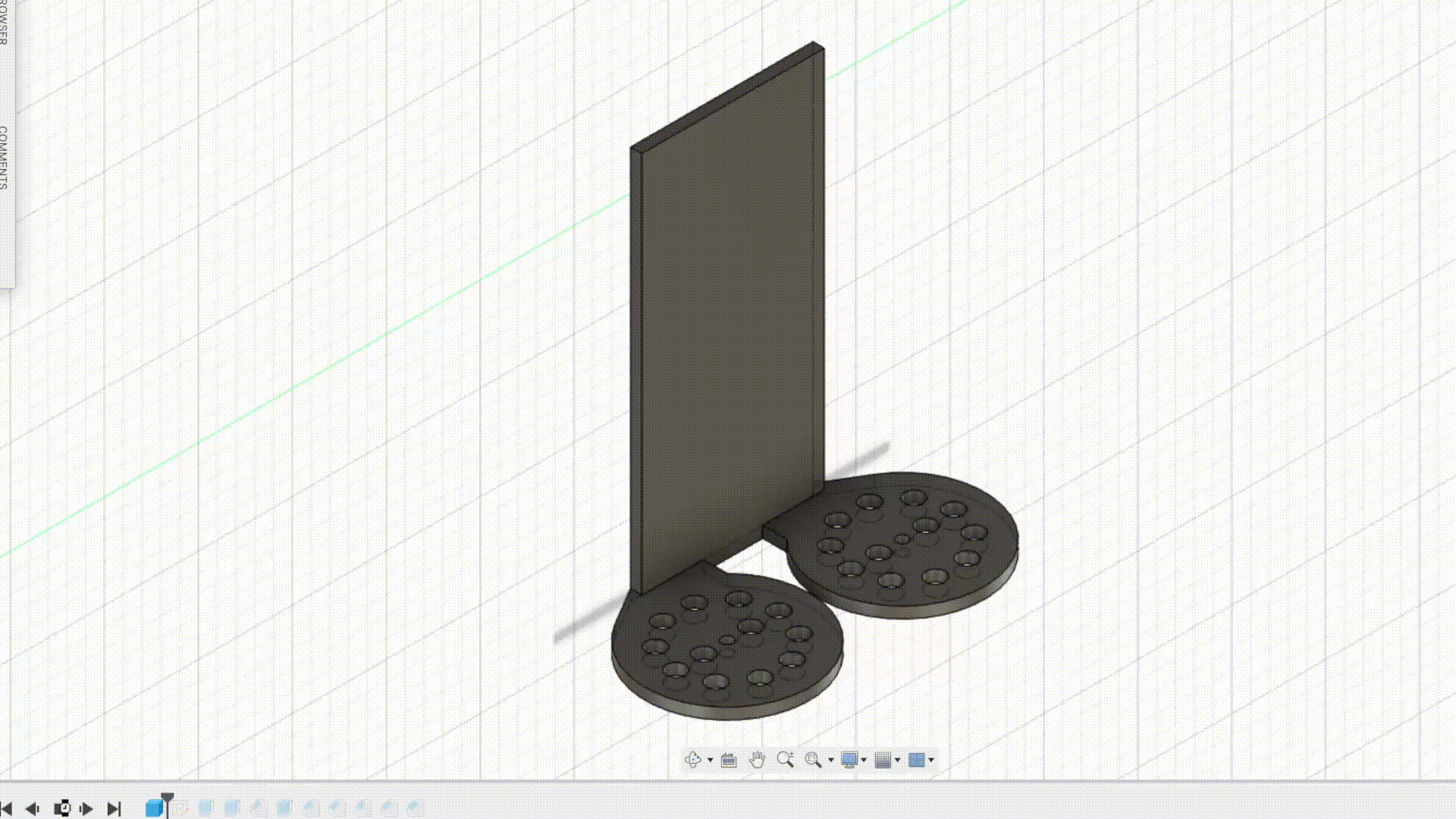 Autodesk Fusion 360 design animation of functional 3D printed double cylinder shower wall holder